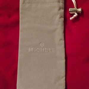 Michele Grey Watch Drawstring Dust Bag With Care Insert